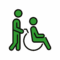 symbol osoby na wózku z asystentem